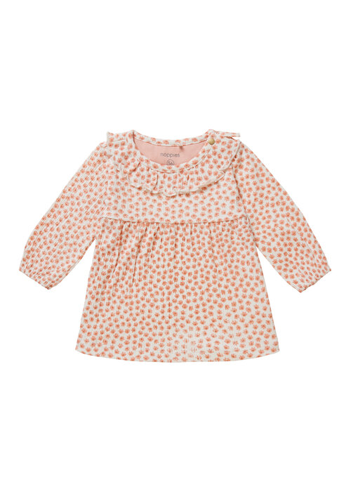 Noppies Noppies Girls Dress Cincinnatti long sleeve allover print Whisper White