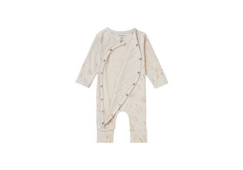 Noppies Noppies Unisex Playsuit Bryant long sleeve allover print Oatmeal