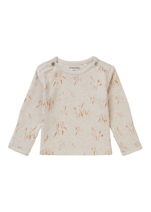 Noppies Noppies Unisex Tee Belfast long sleeve allover print Oatmeal