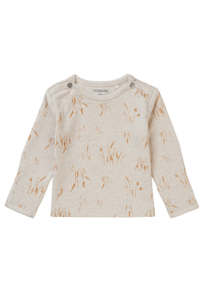 Noppies Unisex Tee Belfast long sleeve allover print Oatmeal