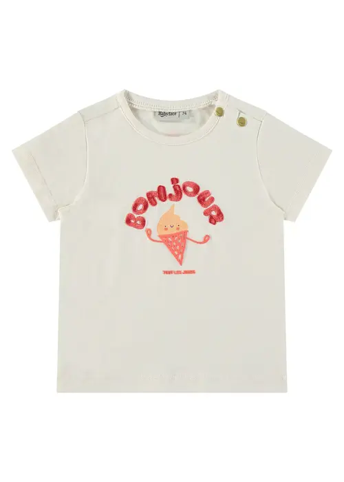 Babyface Babyface baby girls t-shirt short sleeve ivory 8