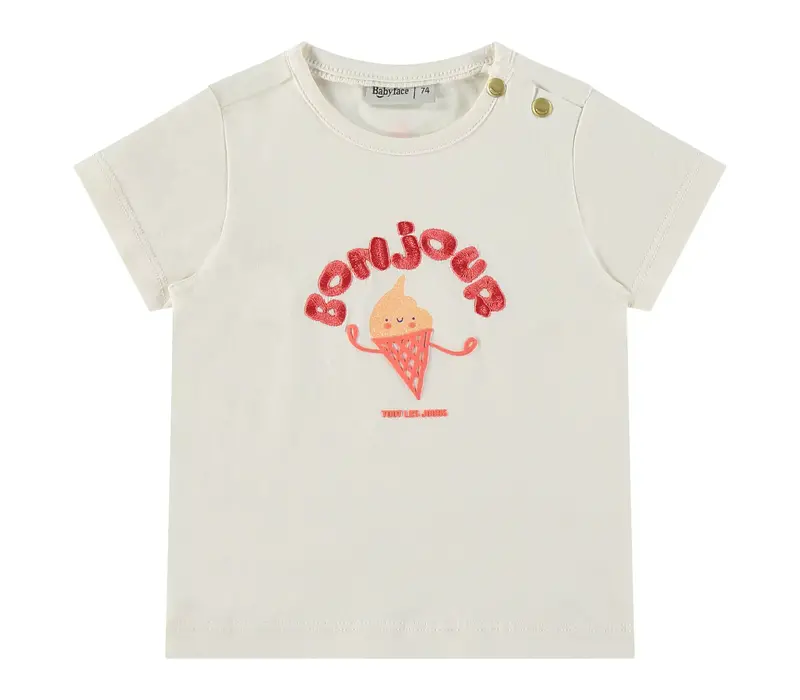 Babyface baby girls t-shirt short sleeve ivory 8