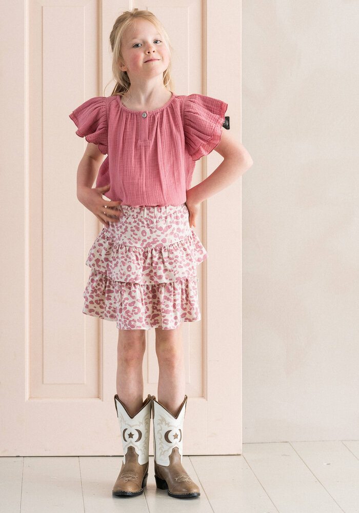 House of Jamie Ruffled Skirt Rose Leo