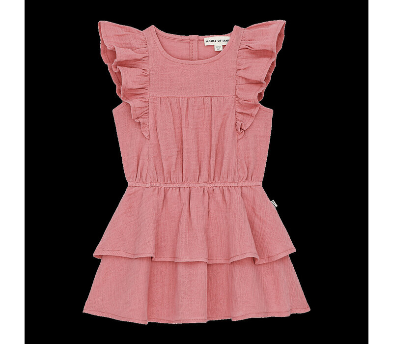 House of Jamie Sleeveless Ruffled Dress Blush