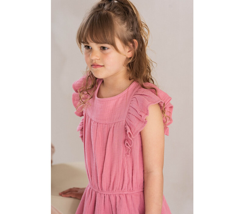 House of Jamie Sleeveless Ruffled Dress Blush