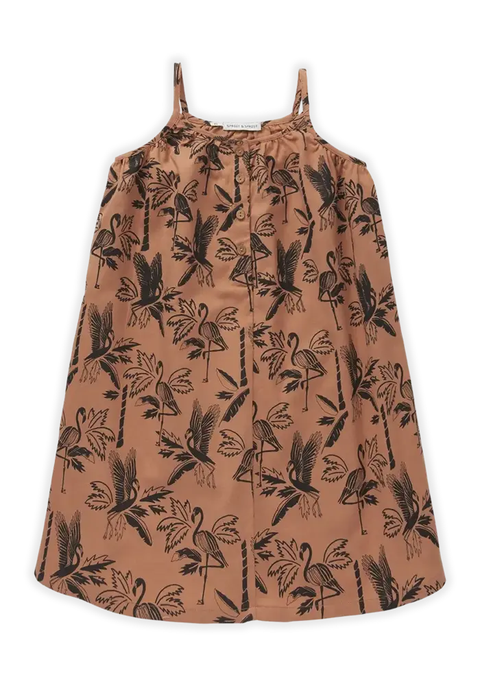 Sproet & Sprout Dress Tropical print Café