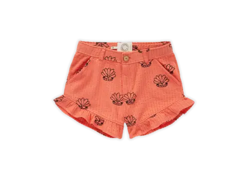 Sproet & Sprout Sproet & Sprout Ruffle short Shell print Coral