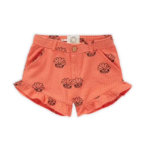 Sproet & Sprout Ruffle short Shell print Coral 