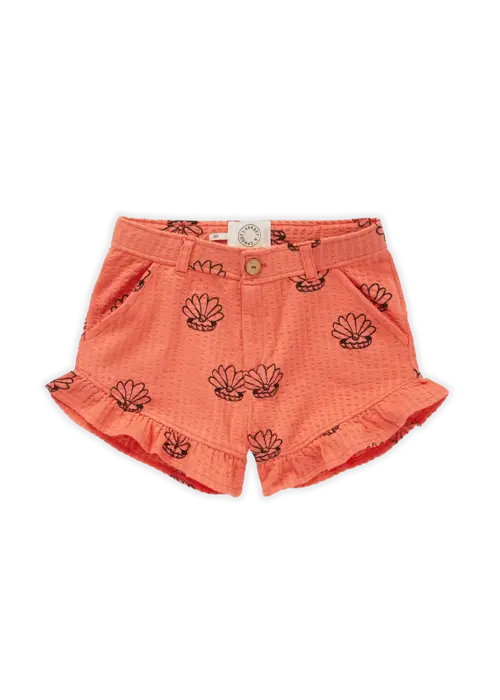 Sproet & Sprout Sproet & Sprout Ruffle short Shell print Coral