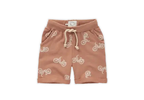 Sproet & Sprout Sproet & Sprout Sweat short Bicycle print Café