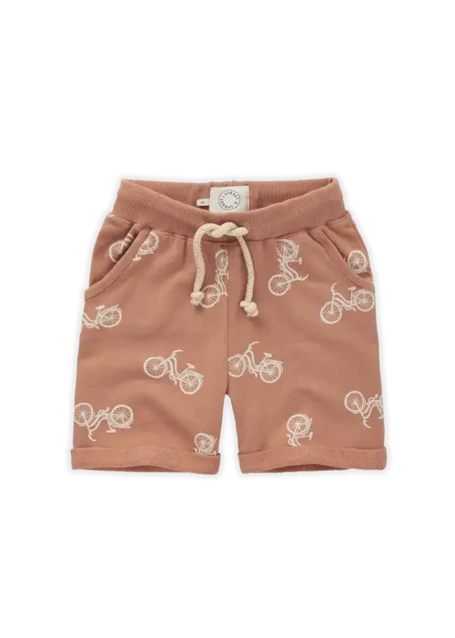 Sproet & Sprout Sproet & Sprout Sweat short Bicycle print Café