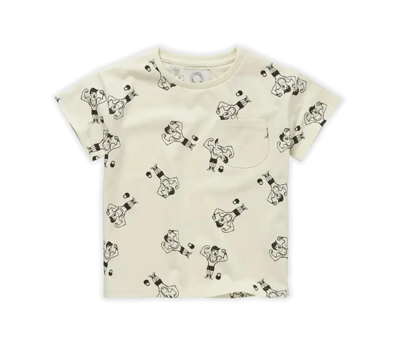 Sproet & Sprout T-shirt pocket Strong man print Pear