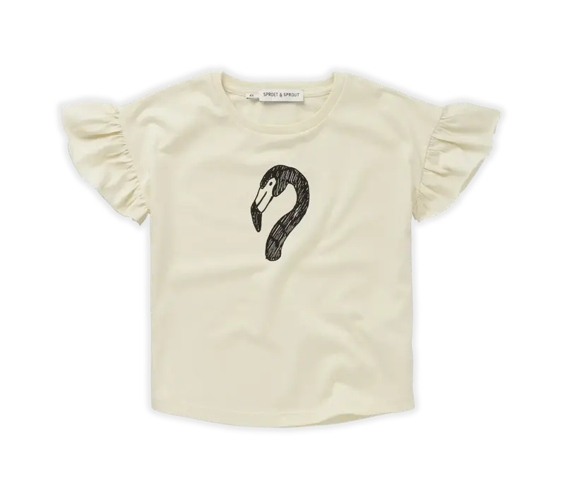 Sproet & Sprout T-shirt ruffle Flamingo Pear