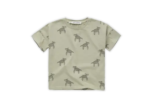 Sproet & Sprout Sproet & Sprout T-shirt wide Turtle print Aloe vera