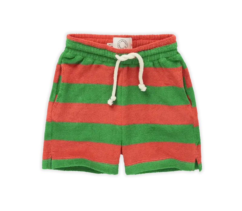 Sproet & Sprout Terry short boys stripe Coral