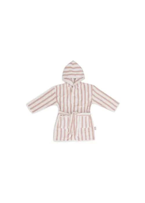 Jollein Jollein Badjas Stripe Terry Wild Rose 1-2 Jaar