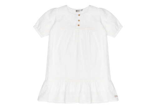 United Brands Daily Seven Dress Ruffle Broderie Off White