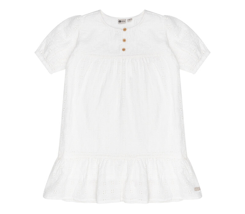 Daily Seven Dress Ruffle Broderie Off White