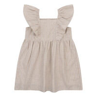 Daily Seven Dress Ruffle Stripe Sandshell