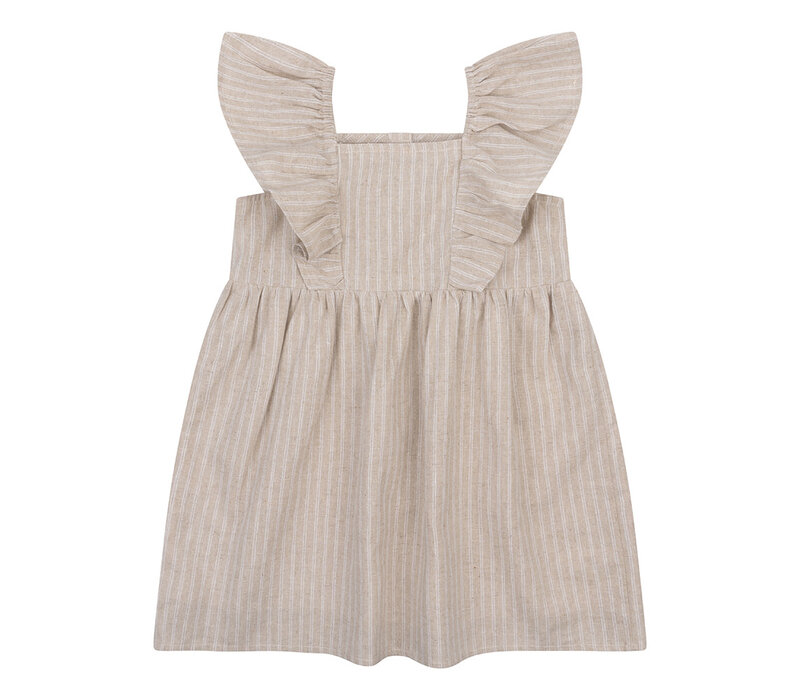 Daily Seven Dress Ruffle Stripe Sandshell