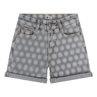 Daily Seven Denim Short Wide Fit Printed Grey Denim