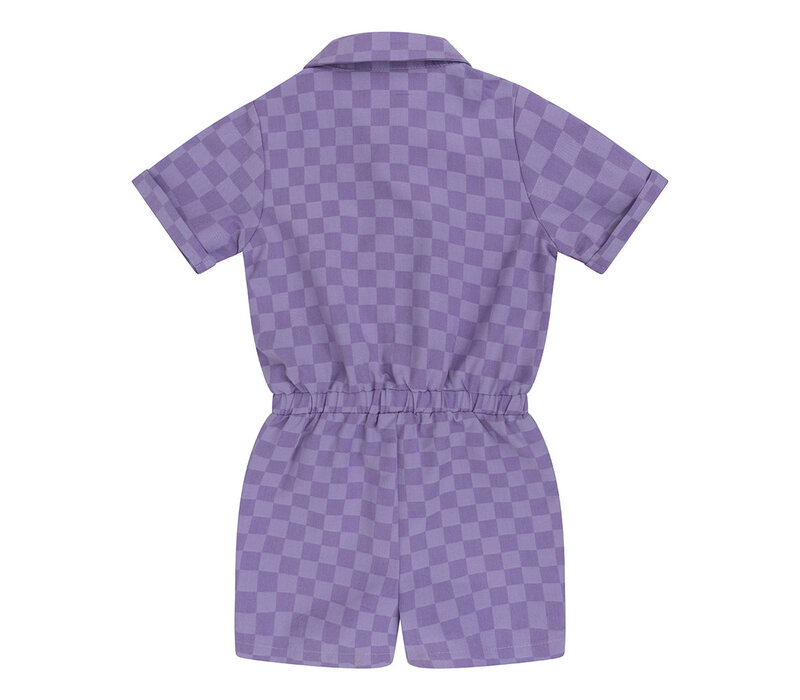 Daily Seven Jumpsuit Short Check Dahlia Purple