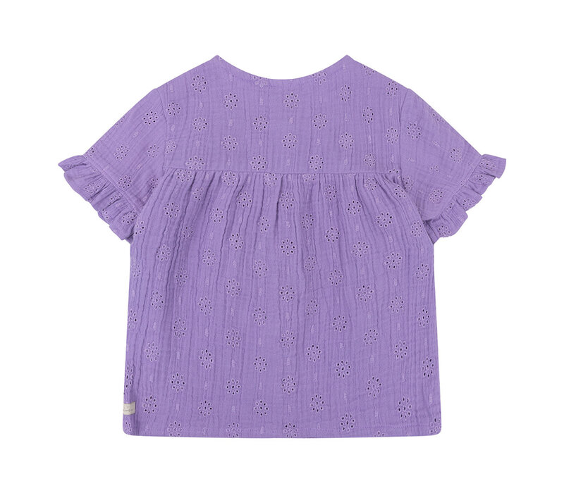 Daily Seven Shirt Shortsleeve Muslin Broderie Dahlia Purple