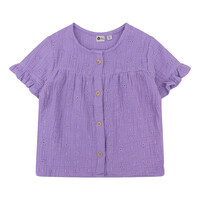 Daily Seven Shirt Shortsleeve Muslin Broderie Dahlia Purple