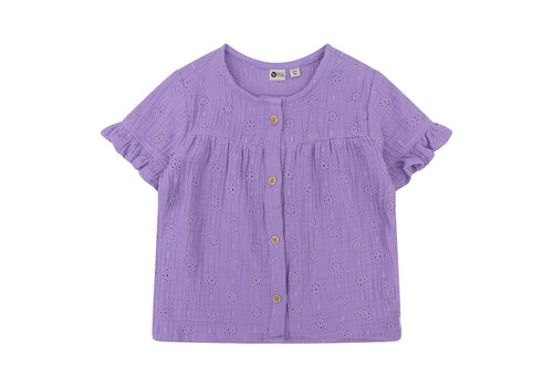 United Brands Daily Seven Shirt Shortsleeve Muslin Broderie Dahlia Purple