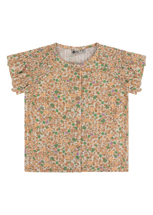 Daily seven Daily Seven Shirt Short Sleeve Flower Dusty Salmon