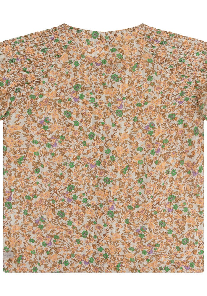 Daily Seven Shirt Short Sleeve Flower Dusty Salmon