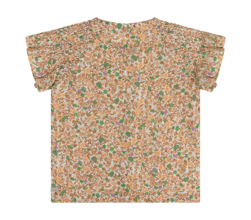 Daily Seven Shirt Short Sleeve Flower Dusty Salmon