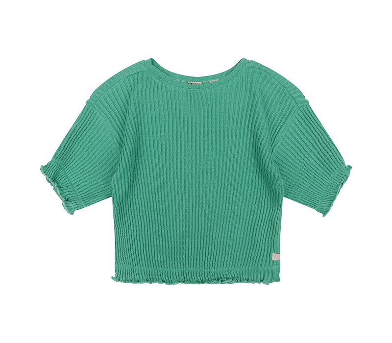 Daily Seven T-shirt Fancy Rib Green Sea