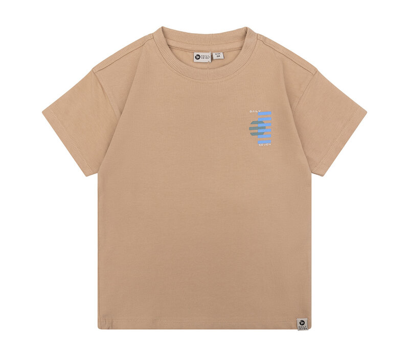 Daily Seven Organic T-Shirt Backprint Daily7 Camel sand