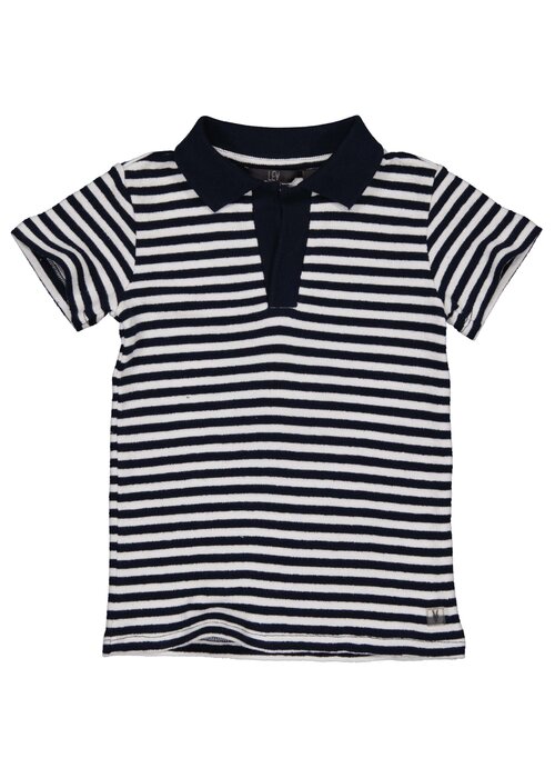 Levv Levv MARLONLS242 Polo AOP Blue Stripe