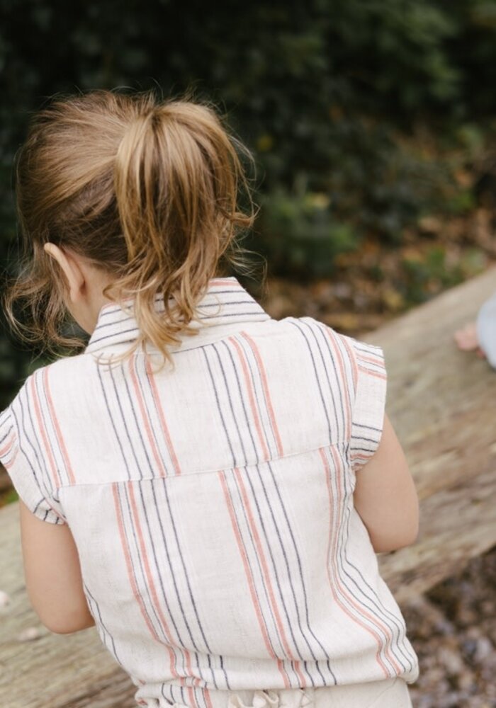 Levv MIEPLS241 Blouse AOP Taupe Stripe