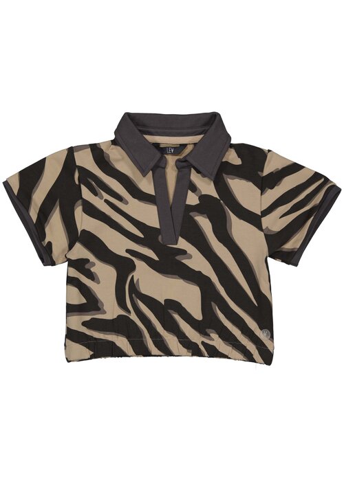 Levv Levv MIRALS242 Shortsleeve Sweater AOP Grey Animal