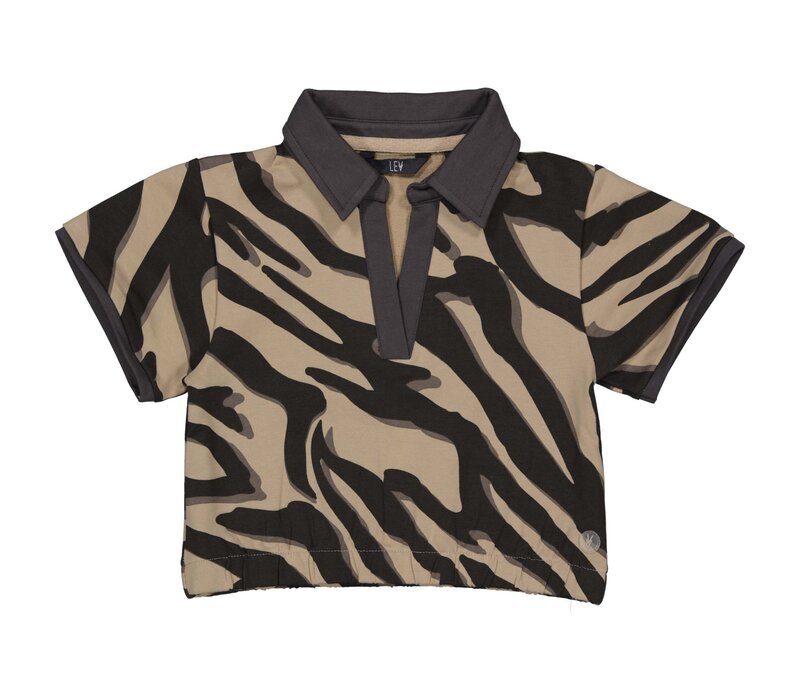 Levv MIRALS242 Shortsleeve Sweater AOP Grey Animal
