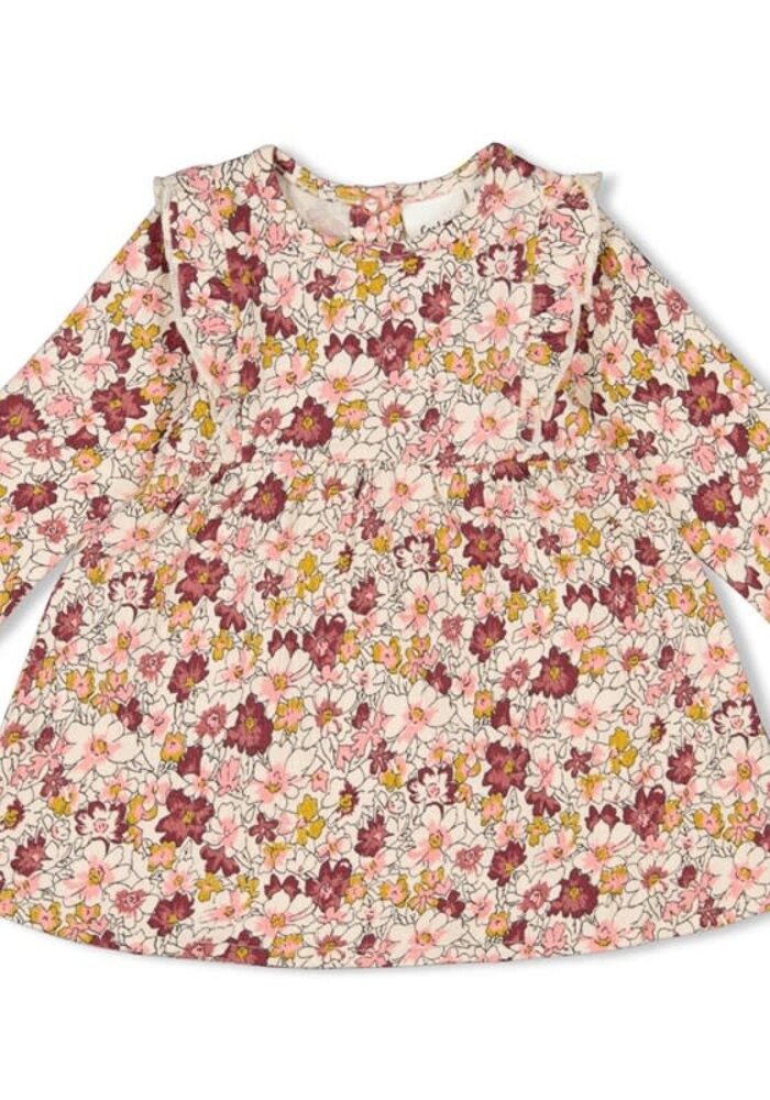 Feetje Jurk ruches AOP - Wild Flowers Roze