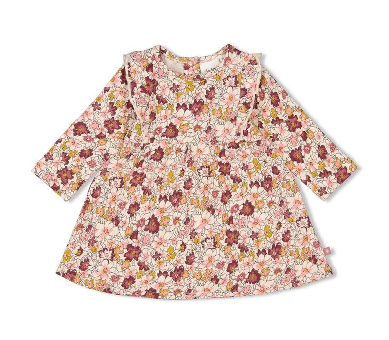 Feetje Jurk ruches AOP - Wild Flowers Roze