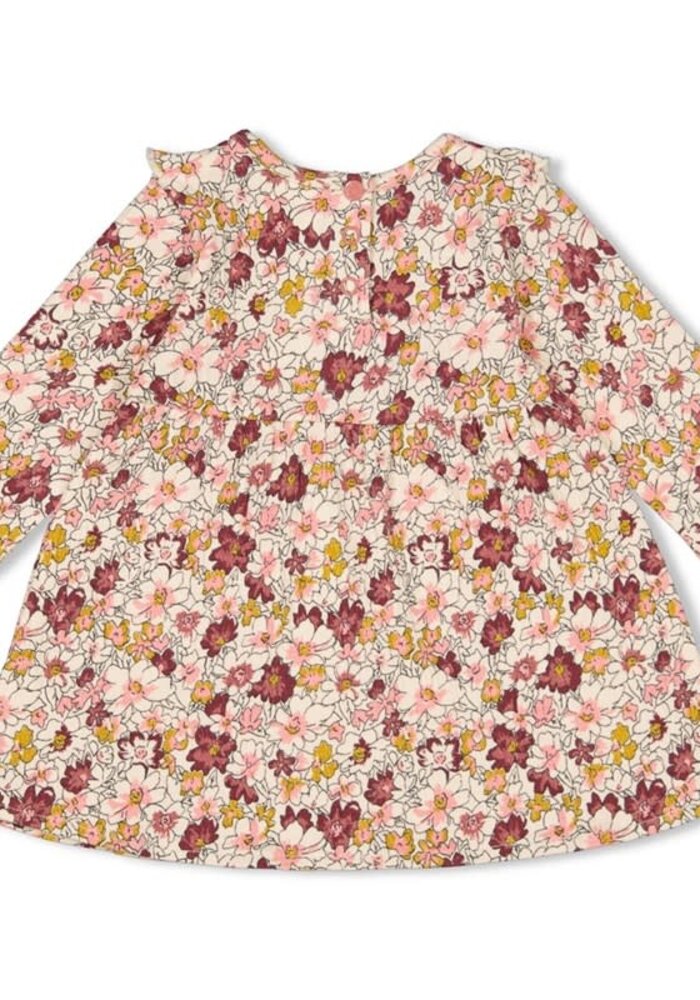 Feetje Jurk ruches AOP - Wild Flowers Roze