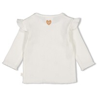 Feetje Longsleeve rib met borduursels - Strawberry Fields Offwhite