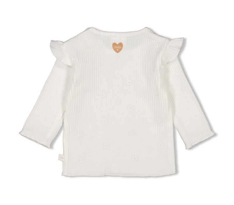 Feetje Longsleeve rib met borduursels - Strawberry Fields Offwhite