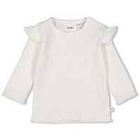 Feetje Longsleeve rib met borduursels - Strawberry Fields Offwhite