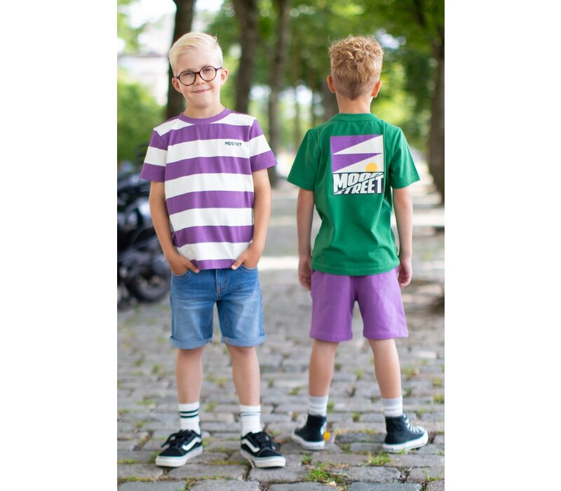 Moodstreet Boys t-shirt striped Grape