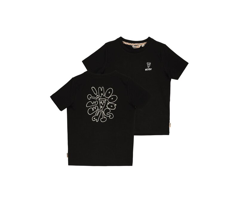 Moodstreet Boys t-shirt front + back print Black