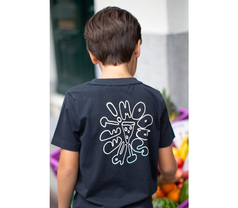 Moodstreet Boys t-shirt front + back print Black