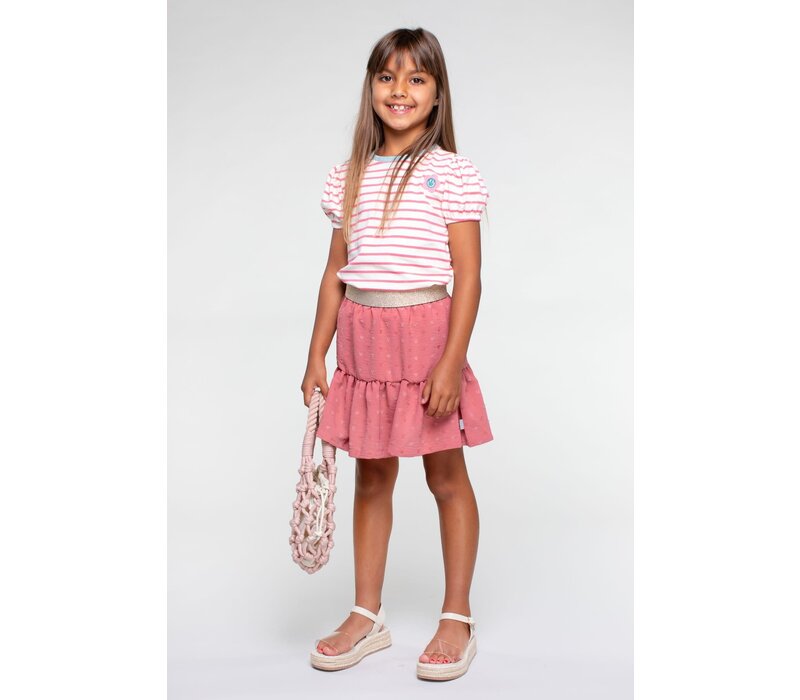 Moodstreet Girls skirt structure ruffle Dusty Rose