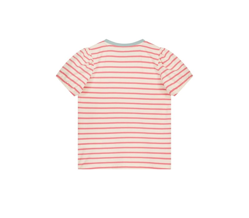 Moodstreet Girls t-shirt stripe badge Pink