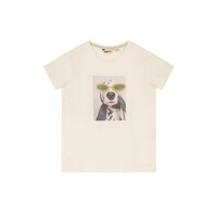 Moodstreet Girls t-shirt chest print Warm White